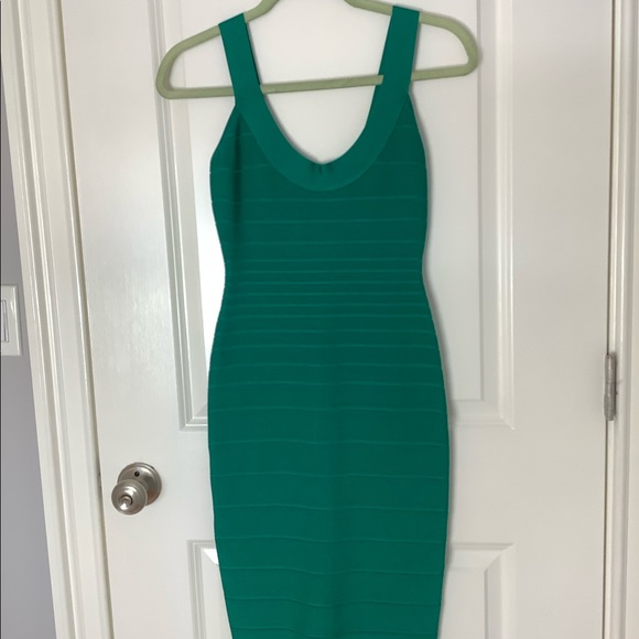 NWOT Emerald green Herve Leger bandage dress